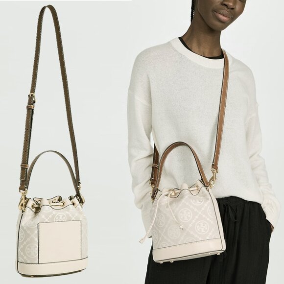Tory Burch Mini T Monogram Bucket Bag - Picture 2 of 14